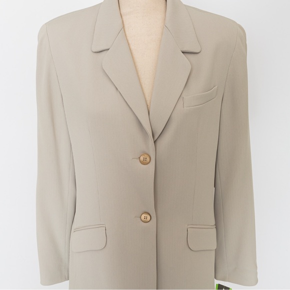 Alex New York neutral sand tan pantsuit tailored high waist monohchomatic 10 - Picture 6 of 16